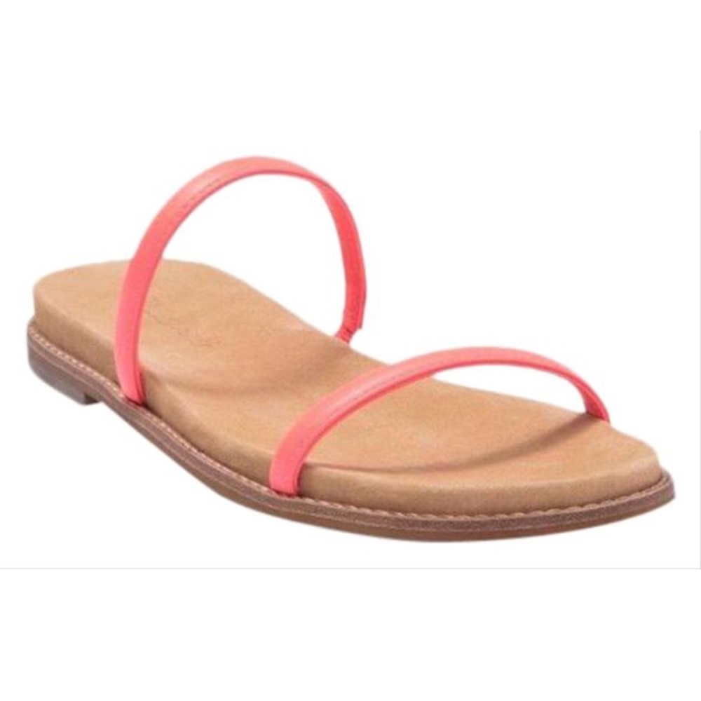 Madewell Paris Electric Pink Flat Leather Sandals